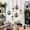 Gastor hanging light, globe light, pendant light Amber, Smoke-coloured, 6-light sources