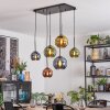 Koyoto hanging light, globe light, pendant light blue, gold, green, coppery, 6-light sources