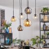 Ripoll hanging light, globe light, pendant light Amber, clear, Smoke-coloured, 6-light sources