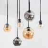 Ripoll hanging light, globe light, pendant light Amber, clear, Smoke-coloured, 6-light sources