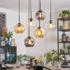 Ripoll hanging light, globe light, pendant light Amber, clear, Smoke-coloured, 6-light sources