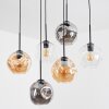 Ripoll hanging light, globe light, pendant light Amber, clear, Smoke-coloured, 6-light sources