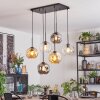 Ripoll hanging light, globe light, pendant light Amber, clear, Smoke-coloured, 6-light sources