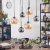 Ripoll hanging light, globe light, pendant light Amber, Smoke-coloured, 6-light sources