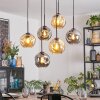 Ripoll hanging light, globe light, pendant light Amber, Smoke-coloured, 6-light sources