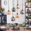 Ripoll hanging light, globe light, pendant light Amber, Smoke-coloured, 6-light sources