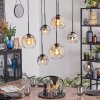 Ripoll hanging light, globe light, pendant light Amber, clear, Smoke-coloured, 6-light sources