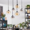 Ripoll hanging light, globe light, pendant light Amber, clear, Smoke-coloured, 6-light sources