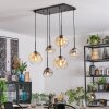 Ripoll hanging light, globe light, pendant light Amber, clear, Smoke-coloured, 6-light sources