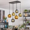 Ripoll hanging light, globe light, pendant light blue, gold, green, 6-light sources
