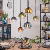 Koyoto hanging light, globe light, pendant light blue, gold, green, clear, coppery, 6-light sources