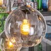 Koyoto hanging light, globe light, pendant light clear, Smoke-coloured, 6-light sources