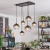 Koyoto hanging light, globe light, pendant light clear, Smoke-coloured, 6-light sources