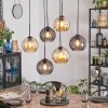 Koyoto hanging light, globe light, pendant light Amber, Smoke-coloured, 6-light sources