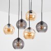 Koyoto hanging light, globe light, pendant light Amber, Smoke-coloured, 6-light sources
