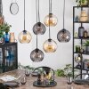 Koyoto hanging light, globe light, pendant light Amber, Smoke-coloured, 6-light sources