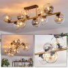 Koyoto ceiling light, globe light gold, black, 10-light sources
