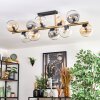 Koyoto ceiling light, globe light gold, black, 10-light sources