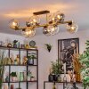Koyoto ceiling light, globe light gold, black, 10-light sources