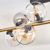 Koyoto ceiling light, globe light gold, black, 10-light sources