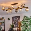 Koyoto ceiling light, globe light gold, black, 10-light sources