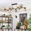 Koyoto ceiling light, globe light gold, black, 10-light sources