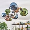 Gastor ceiling light, globe light gold, black, 10-light sources