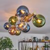 Gastor ceiling light, globe light gold, black, 10-light sources
