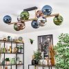 Gastor ceiling light, globe light gold, black, 10-light sources