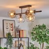 Koyoto ceiling light, globe light black, 5-light sources