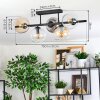 Koyoto ceiling light, globe light black, 5-light sources