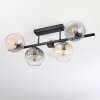 Koyoto ceiling light, globe light black, 5-light sources