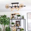 Koyoto ceiling light, globe light black, 5-light sources