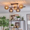Koyoto ceiling light, globe light black, 5-light sources