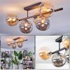 Chehalis ceiling light, globe light black, 5-light sources