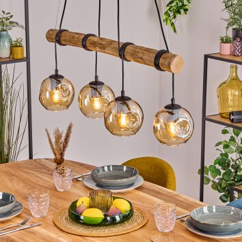 Ripoll hanging light, globe light, pendant light Ecru, black, 4-light sources