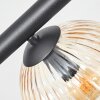 Koyoto ceiling light, globe light Amber, clear, 6-light sources