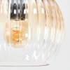 Koyoto ceiling light, globe light Amber, clear, 6-light sources