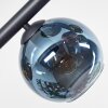 Koyoto ceiling light, globe light blue, gold, green, coppery, 6-light sources