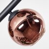 Koyoto ceiling light, globe light blue, gold, green, coppery, 6-light sources