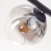 Koyoto ceiling light, globe light clear, Smoke-coloured, 5-light sources