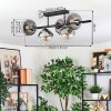 Koyoto ceiling light, globe light clear, Smoke-coloured, 5-light sources