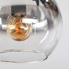 Koyoto ceiling light, globe light clear, Smoke-coloured, 5-light sources