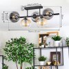 Koyoto ceiling light, globe light Amber, clear, Smoke-coloured, 5-light sources