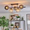 Koyoto ceiling light, globe light Amber, clear, Smoke-coloured, 5-light sources