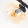 Koyoto ceiling light, globe light Amber, clear, 5-light sources