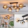 Koyoto ceiling light, globe light Amber, clear, Smoke-coloured, 5-light sources
