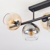 Koyoto ceiling light, globe light Amber, clear, Smoke-coloured, 5-light sources