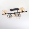 Koyoto ceiling light, globe light Amber, clear, Smoke-coloured, 5-light sources