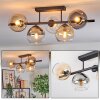 Koyoto ceiling light, globe light Amber, clear, Smoke-coloured, 5-light sources